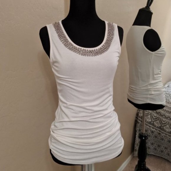 3/$20 / Jewels & Gems/Embellished White Tanktop - Picture 1 of 7